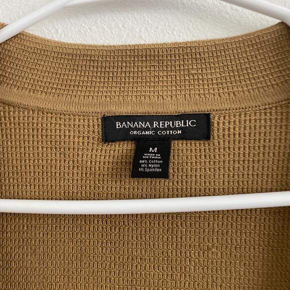 Banana Republic Sweater Cardigan Women M Camel Tan Knit Cotton Minimalist Office - Picture 6 of 12
